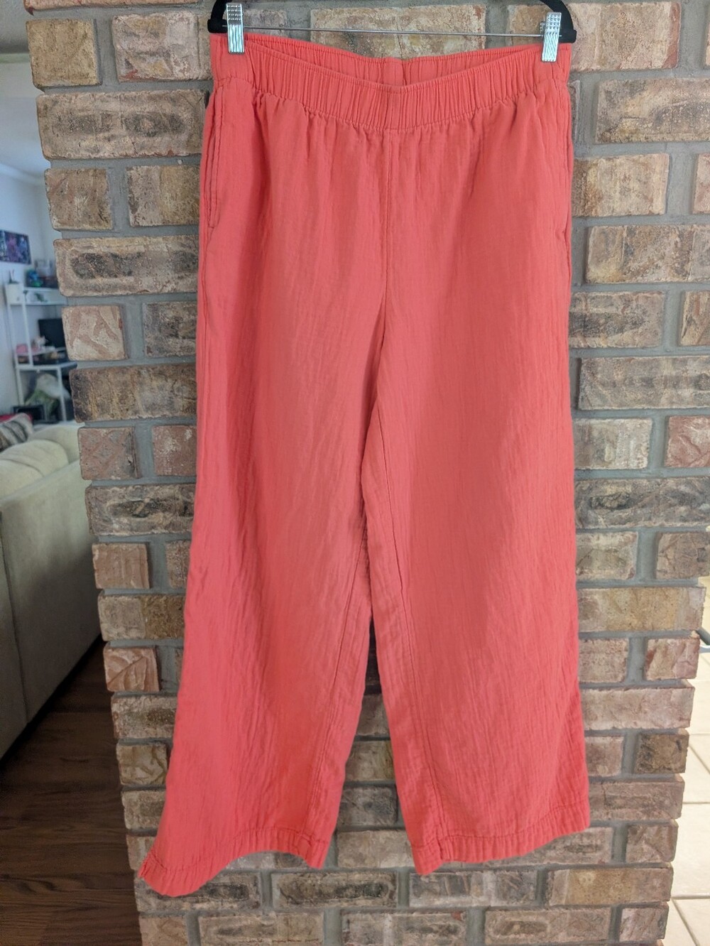 Cotton Wide Leg Old Navy Coral Pants In Large Tall